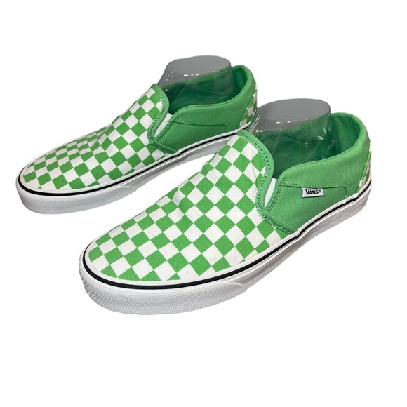 ⚡️SOLD⚡️Vans Classic Asher Checkerboard Slip-On Sneaker Green Shoes Women’s 11 - Picture 16 of 16